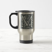 blühen Sie silbernes Monogramm - M Reisebecher (Links)