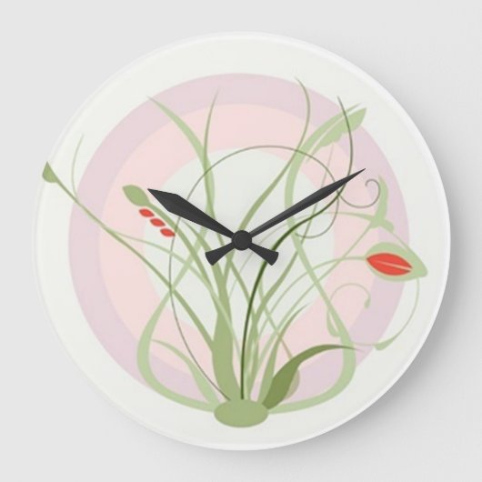 Blühen Sie Wand-Uhr Große Wanduhr (Vorderseite)