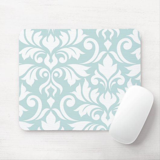 Blühen Sie Weiß der Damast-Kunst-I auf Mousepad (Mit Mouse)