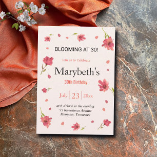 Blühen um 30 - Blumengeburt Einladung