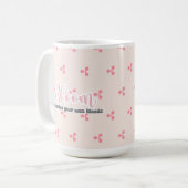 Blühen und denken Sie an Ihre eigene Weeds Coffee  Kaffeetasse (Vorderseite Links)