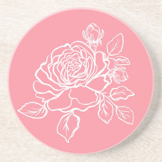 Blühen von Rose - benutzerdefinierte Hintergrundfa Getränkeuntersetzer (Vorne)