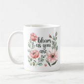 "Blühen, wie du bist" rosa Blume blühen Kaffeetasse (Links)