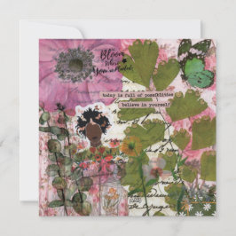 Blühen, wo die gepflanzte Flachgrüßkarte platziert