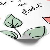 Blühen, wo Sie gepflanzt sind - Blumenzitat Poster (Ecke)