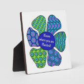 "Blühen, wo Sie gepflanzt sind" in blau/grün Plaqu Fotoplatte (Vorderseite)