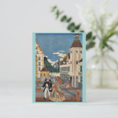 Blühend Amerika durch Utagawa, Hiroshige Postkarte (Stehend Vorderseite)