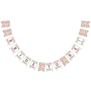 Blühend Chic Florale Braut zum Hochzeitsshower Wimpelkette