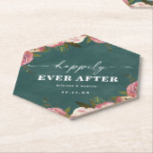 Blühend Chic Tief Teal Grün Florale Hochzeit Untersetzer (angewinkelt)
