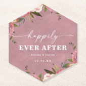 Blühend Chic Wilde Rose Pink Blumenhochzeit Untersetzer (Vorderseite)