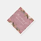 Blühend Chic Wilde Rose Pink Florale Hochzeit Serviette (Ecke)