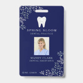 Blühend Dental Tooth Logo-ID-Foto Ausweis (Vorderseite)