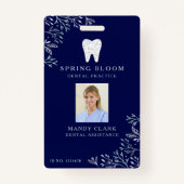 Blühend Dental Tooth Logo-ID-Foto Ausweis (Vorderseite)