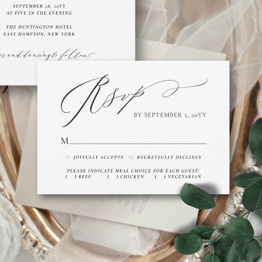 Blühend elegante Script-Auswahl RSVP Karte