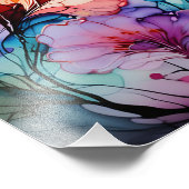 Blühend Fantasie: Ein lebendiger, floraler Gouache Fotodruck (Ecke)