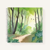 Blühend Grünwald | Natur Wasserfarbe Notizblock (Vorderseite)