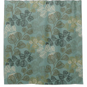 Blühend Leafy Silhouetten Gentle Serenity Duschvorhang (Vorderseite)