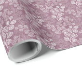 Blühend Leafy-Silhouetten Gentle Serenity Plum Geschenkpapier (Rolleneckpunkt)