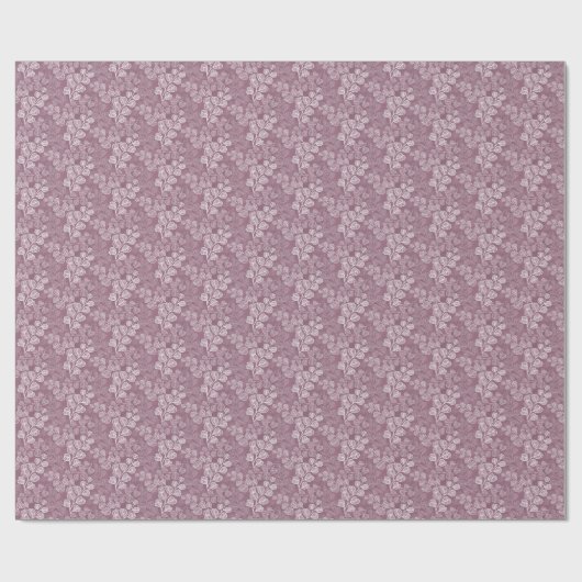 Blühend Leafy-Silhouetten Gentle Serenity Plum Geschenkpapier (Flach)