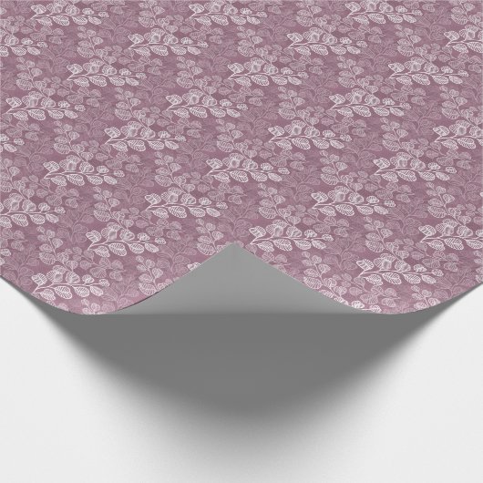 Blühend Leafy-Silhouetten Gentle Serenity Plum Geschenkpapier (Ecke)