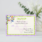 Blühend Regenbogenfarben, Star von David Damask UA RSVP Karte (Stehend Vorderseite)