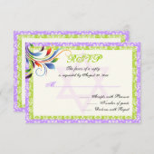 Blühend Regenbogenfarben, Star von David Damask UA RSVP Karte (Vorne/Hinten)