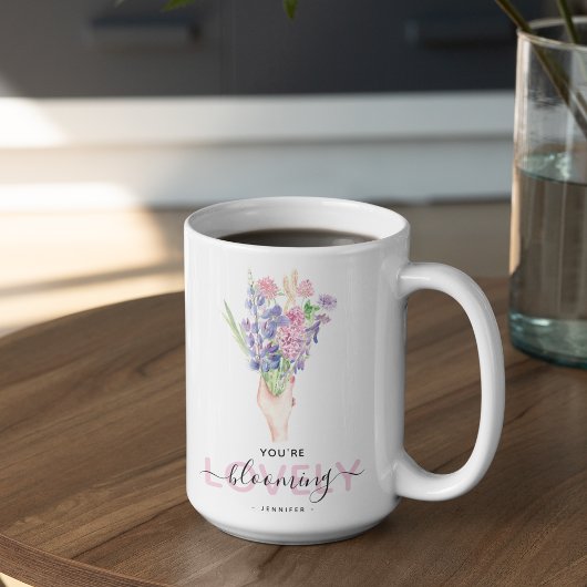 Blühend schöne Blumen Kaffeetasse