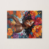 Blühend schwarze Afrikanerin Puzzle (Horizontal)