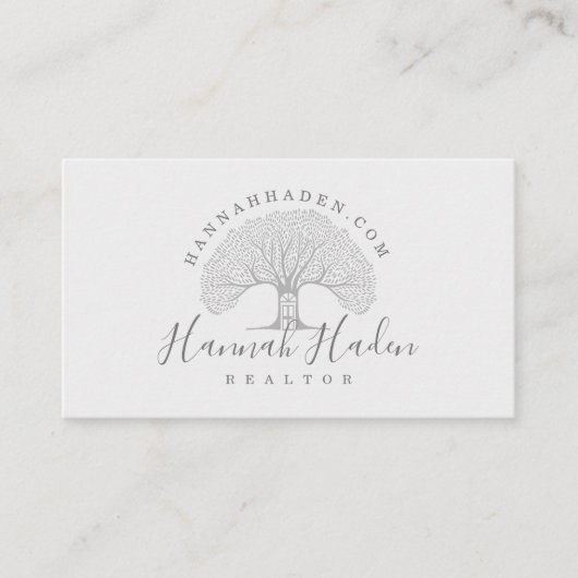 Blühend Tree House Real Anwesen Logo Realtor Visitenkarte (Vorderseite)