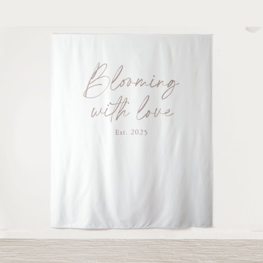 Blühend vor Liebe Hochzeitsfoto Hintergrund Wandteppich (Vorderseite)