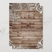 blühend Wirbel Spitzenholz Landverheiratung Einladung (Vorne/Hinten)