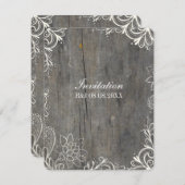 blühend Wirbel stürzen Holzlandeshochzeit Einladung (Vorne/Hinten)