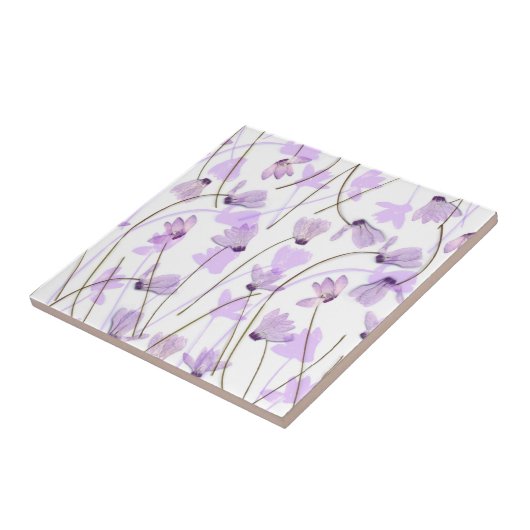 Blühende #7 - Lila Cyclamen-Fliese Fliese (Seite)