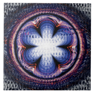 Blühende abstrakte blaue Dekoration Fliese