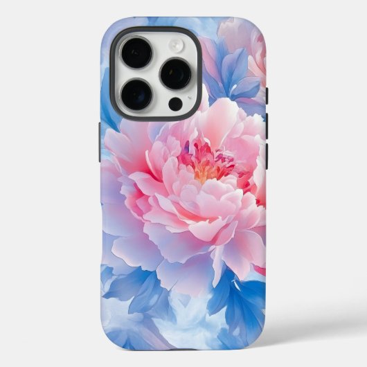 Blühende Abstrakte Wasserfarbenpionie Case-Mate iPhone Hülle (Rückseite)