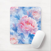 Blühende Abstrakte Wasserfarbenpionie Mousepad (Mit Mouse)