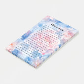 Blühende Abstrakte Wasserfarbenpionie Post-it Klebezettel (angewinkelt)