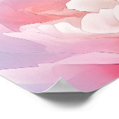 Blühende Abstrakte Wasserfarbenpionie Poster (Ecke)