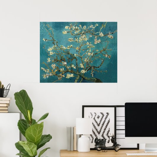 Blühende Almond Tree - Van Gogh Poster (Heimbüro)