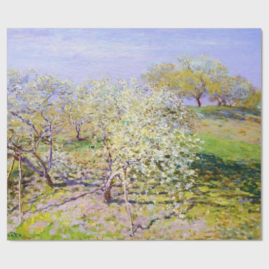 Blühende Apfelbäume, Claude Monet Geschenkpapier (Flach)