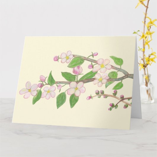 Blühende Apfelbaumzweigung Karte (Gelbe Blume)