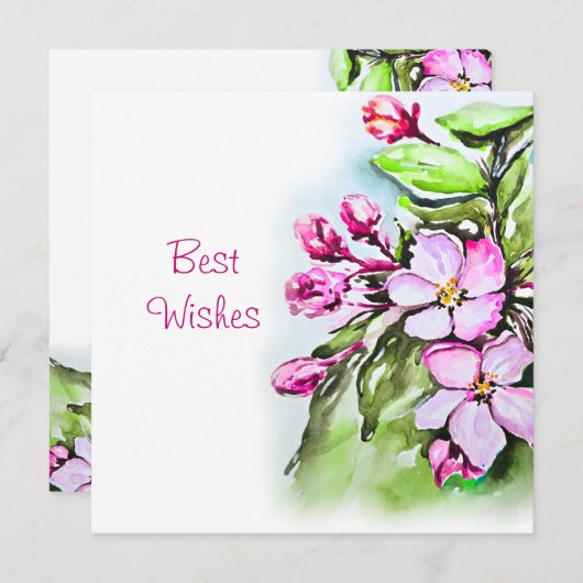 Blühende Apple-Blüten Einladung (Vorne/Hinten)