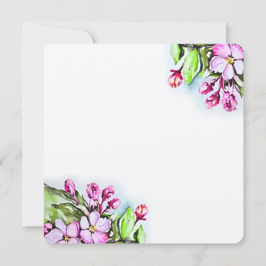 Blühende Apple-Blüten Einladung (Rückseite)