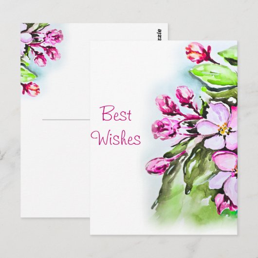 Blühende Apple-Blüten Postkarte (Vorne/Hinten)