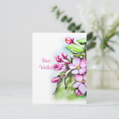 Blühende Apple-Blüten Postkarte (Stehend Vorderseite)