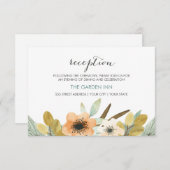Blühende Aquarell-Empfang-Karte Begleitkarte (Vorne/Hinten)