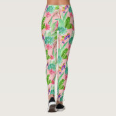 Blühende Aquarellfarben-Sukkulente Muster 2 Leggings (Rückseite)