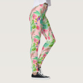 Blühende Aquarellfarben-Sukkulente Muster 2 Leggings (Rechts)