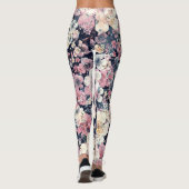 Blühende Äste: wasserfarbenes nahtloses Muster Leggings (Rückseite)