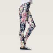 Blühende Äste: wasserfarbenes nahtloses Muster Leggings (Rechts)
